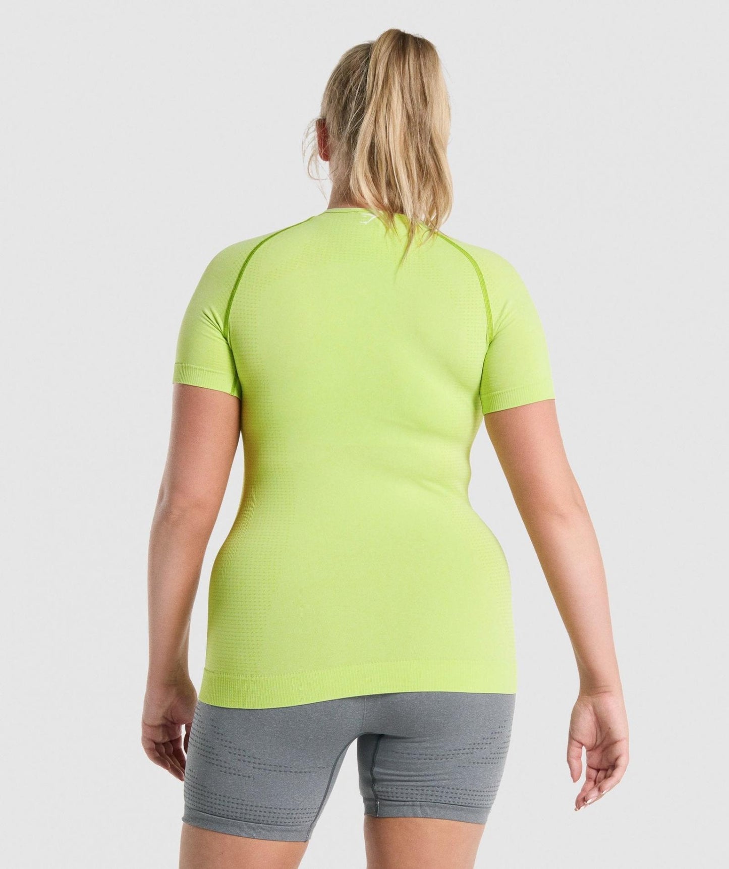 GYMSHARK VITAL SEAMLESS LIME LEGGINGS + T-SHIRT SET KOMPLEKTAS