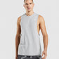 GYMSHARK CRITICAL 2.0 DROP ARM TANK LIGHT GREY SPORTINĖ PALAIDINĖ