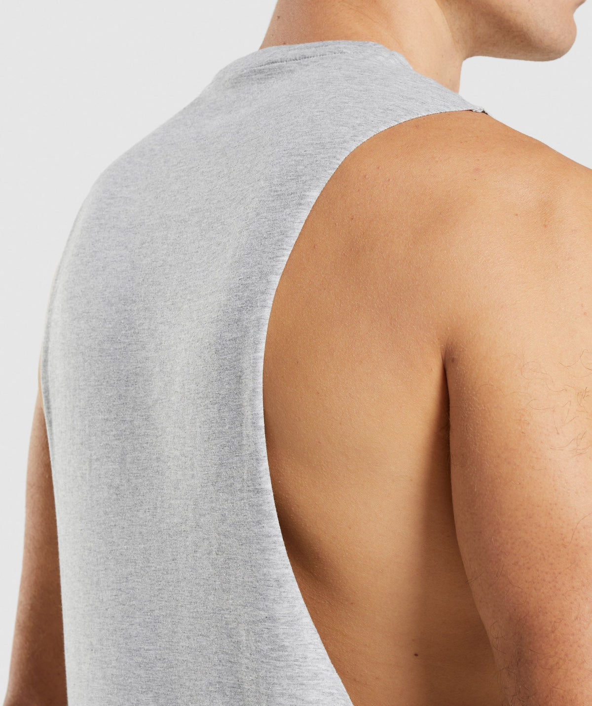 GYMSHARK CRITICAL 2.0 DROP ARM TANK LIGHT GREY SPORTINĖ PALAIDINĖ