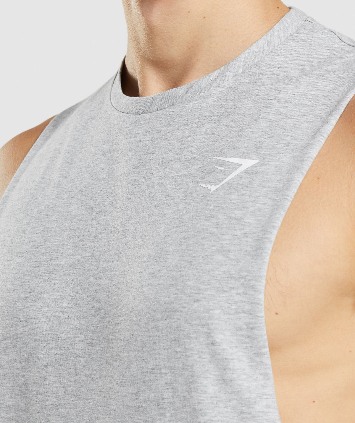 GYMSHARK CRITICAL 2.0 DROP ARM TANK LIGHT GREY SPORTINĖ PALAIDINĖ