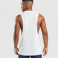 GYMSHARK CRITICAL 2.0 DROP ARM TANK WHITE SPORTINĖ PALAIDINĖ