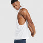 GYMSHARK CRITICAL 2.0 DROP ARM TANK WHITE SPORTINĖ PALAIDINĖ