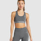GYMSHARK FIT SEAMLESS GREY LEGGINGS + BRA SET KOMPLEKTAS