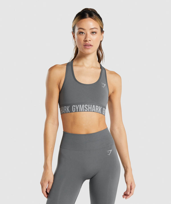 GYMSHARK FIT SEAMLESS GREY LEGGINGS + BRA SET KOMPLEKTAS