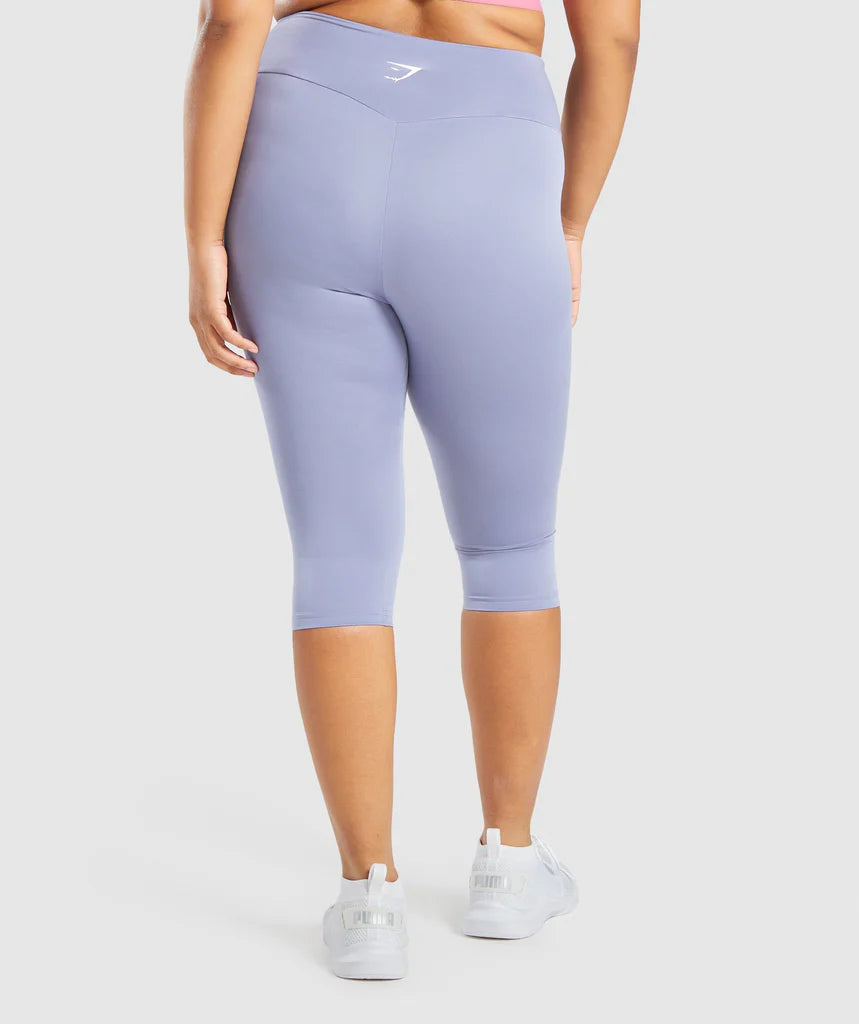 GYMSHARK TRAINING CROPPED COURT LIGHT PURPLE LEGGINGS TAMPRĖS