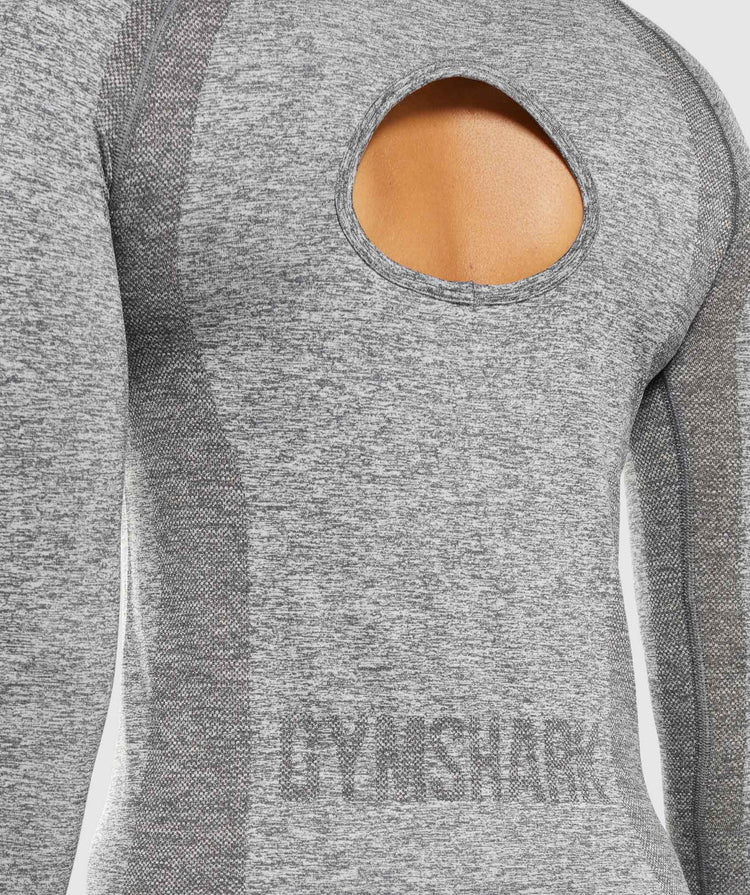 GYMSHARK FLEX LONG SLEEVE TOP GREY SPORTINĖ PALAIDINĖ