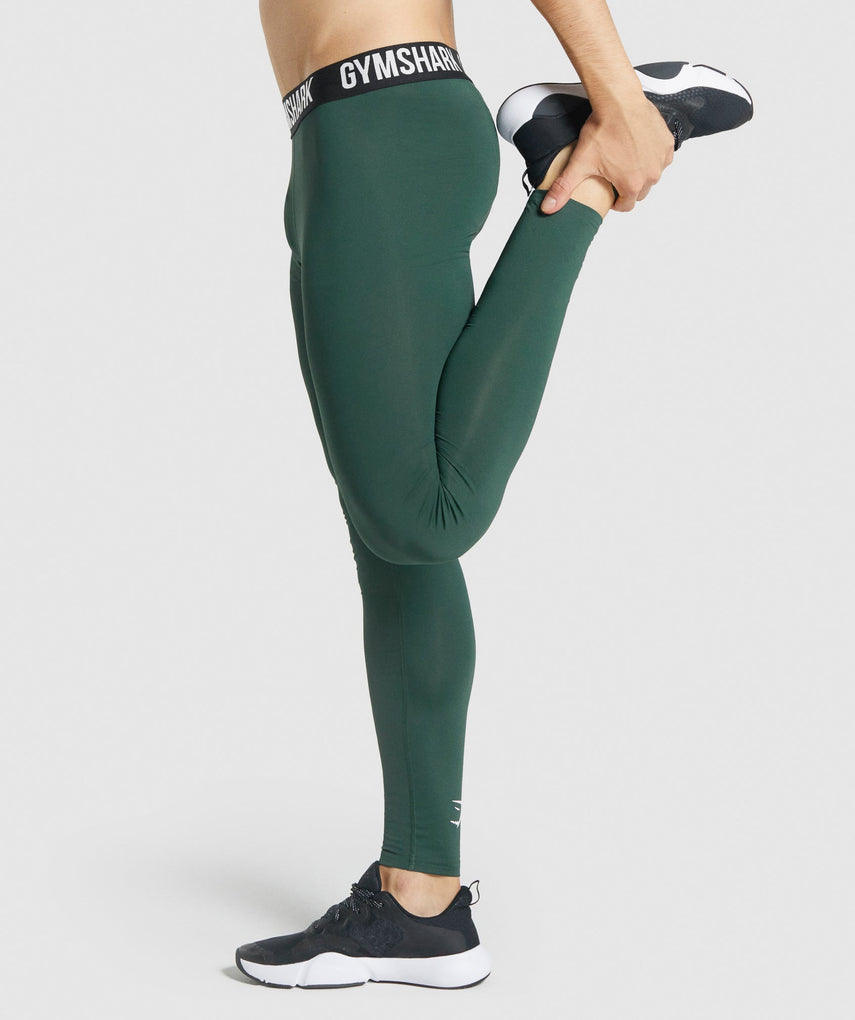 GYMSHARK ELEMENT BASELAYER DARK GREEN TAMPRĖS