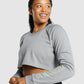 GYMSHARK APOLLO GRAPHIC CROPPED GREY DŽEMPERIS