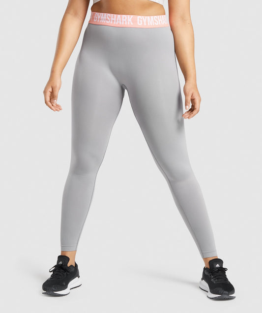 GYMSHARK FIT SEAMLESS GREY/PEACH TAMPRĖS