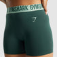 GYMSHARK FIT SEAMLESS DARK GREEN/LIGHT GREEN ŠORTAI