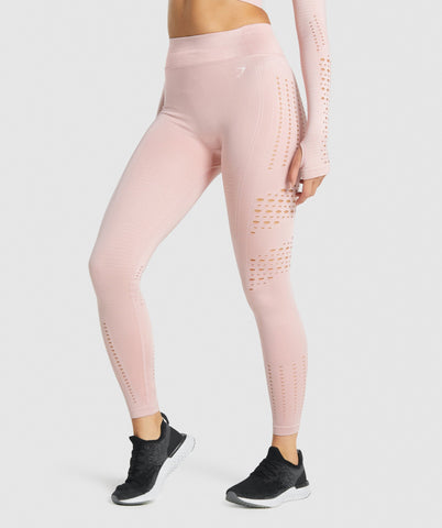 GYMSHARK ENERGY GLOW SEAMLESS TIGHTS BABY PINK TAMPRĖS