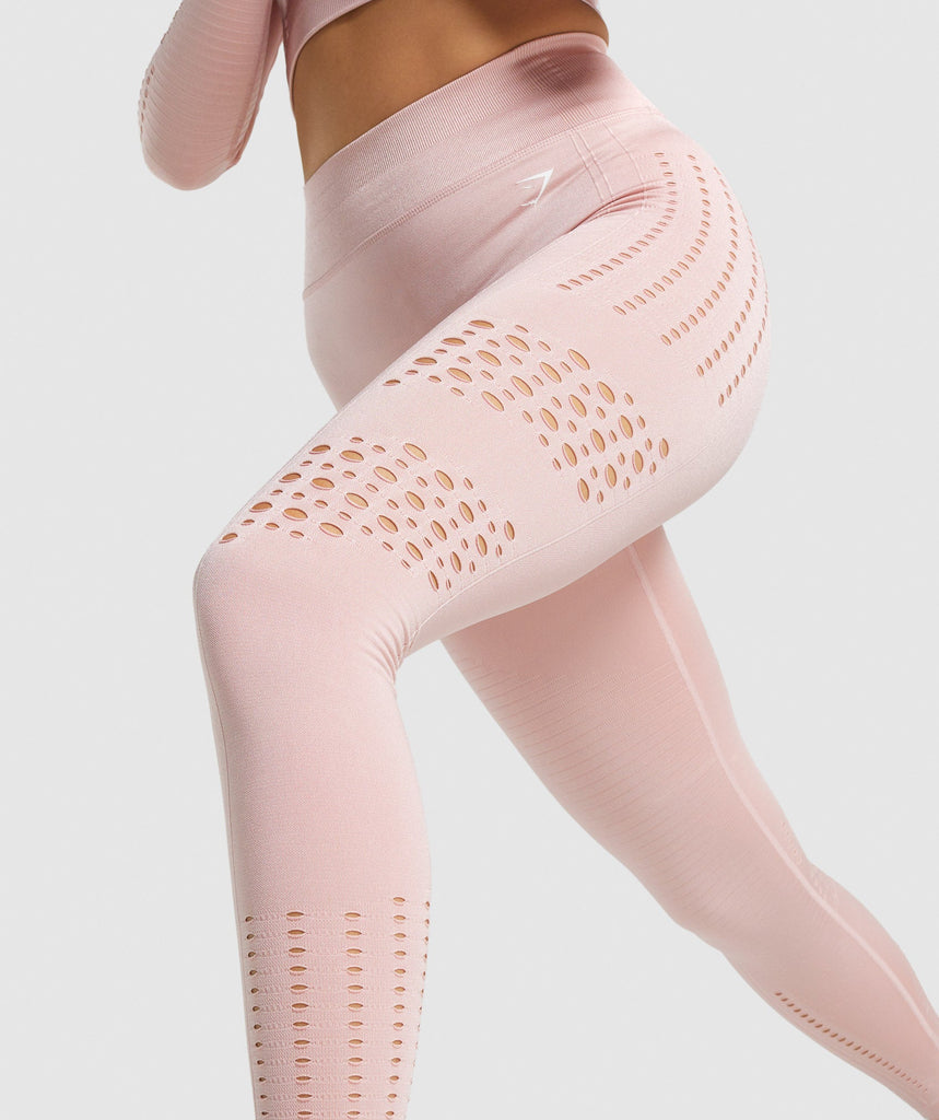 GYMSHARK ENERGY GLOW SEAMLESS TIGHTS BABY PINK TAMPRĖS