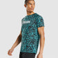 GYMSHARK ANIMAL PRINT INFILL BLUE MARŠKINĖLIAI