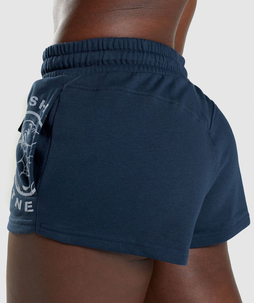 GYMSHARK LEGACY GRAPHIC NAVY BLUE ŠORTAI