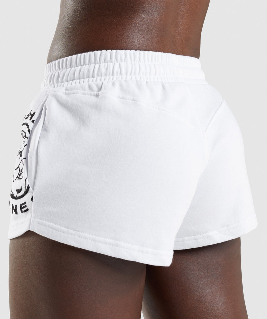 GYMSHARK LEGACY GRAPHIC WHITE MILK ŠORTAI