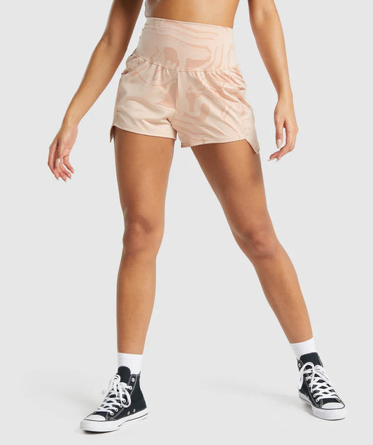 GYMSHARK GS POWER JACQUARD LIGHT PINK ŠORTAI