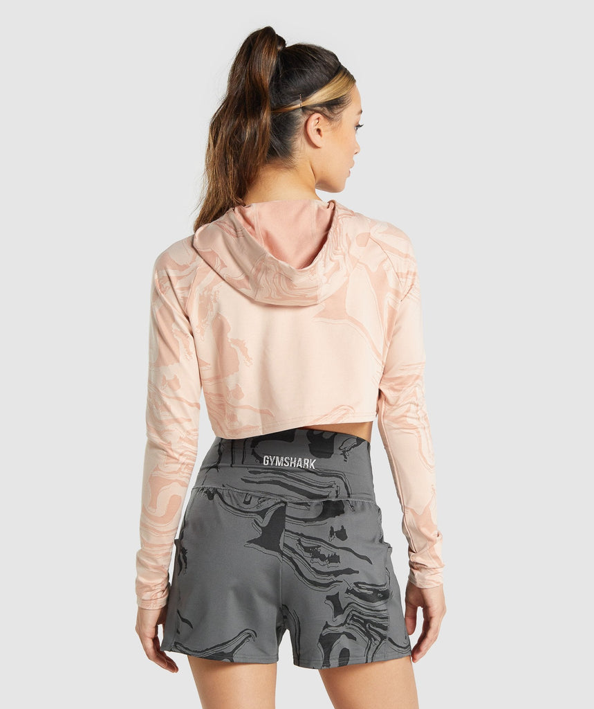 GYMSHARK POWER PULLOVER PINK PRINT SPORTINĖ PALAIDINĖ