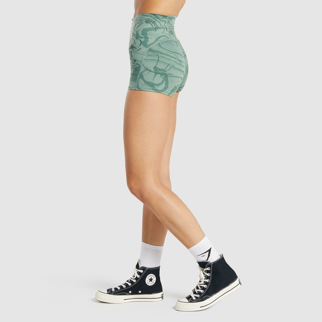 GYMSHARK GS POWER SUPPORT GREEN ARMY ŠORTAI
