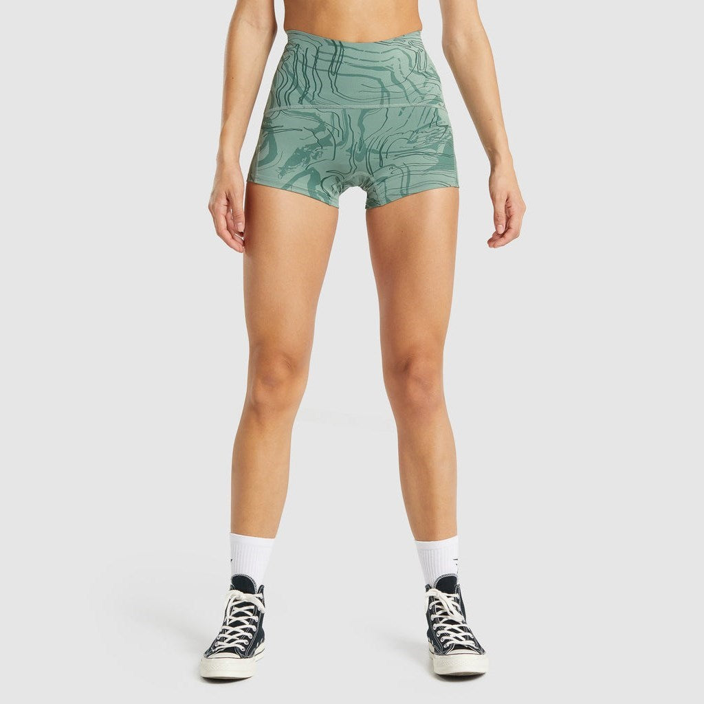 GYMSHARK GS POWER SUPPORT GREEN ARMY ŠORTAI