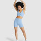 GYMSHARK WHITNEY MESH SKY BLUE ŠORTAI