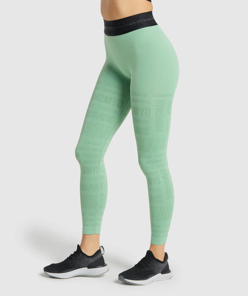 GYMSHARK VISION LEGGINGS GREEN TAMPRĖS