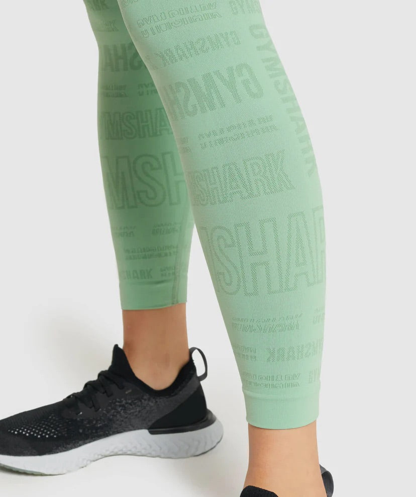 GYMSHARK VISION LEGGINGS GREEN TAMPRĖS