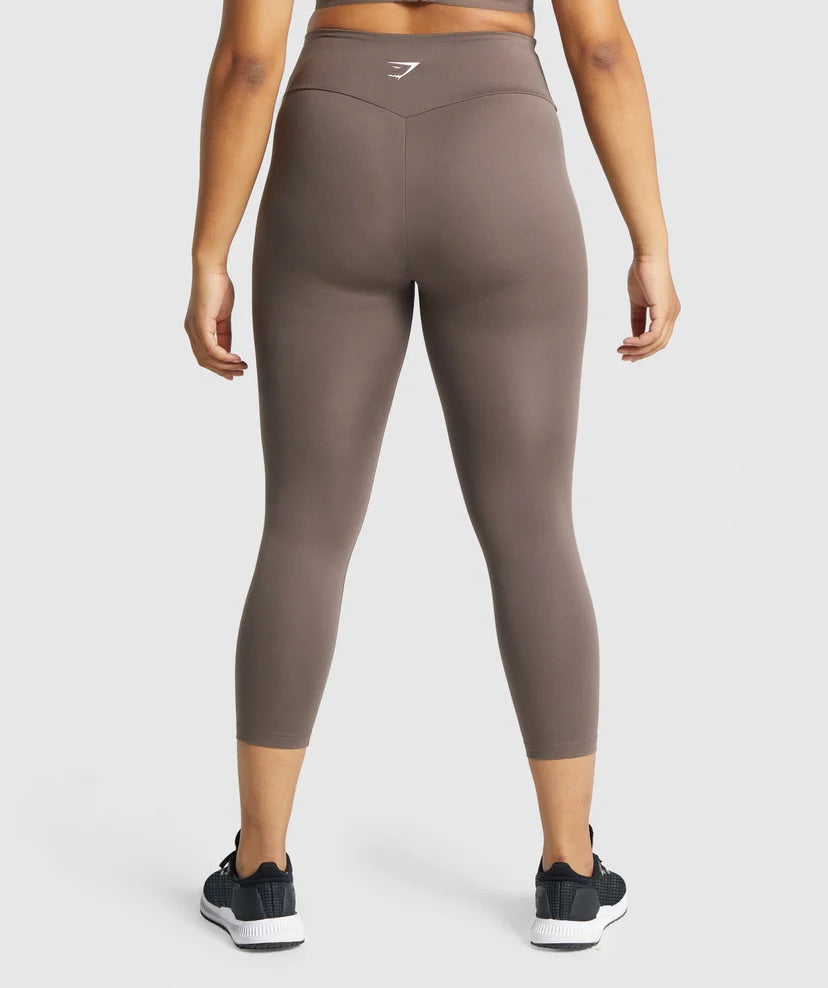 GYMSHARK TRAINING 7/8 BROWN LEGGINGS TAMPRĖS