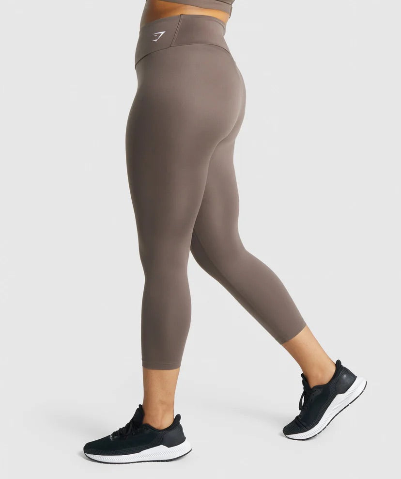 GYMSHARK TRAINING 7/8 BROWN LEGGINGS TAMPRĖS