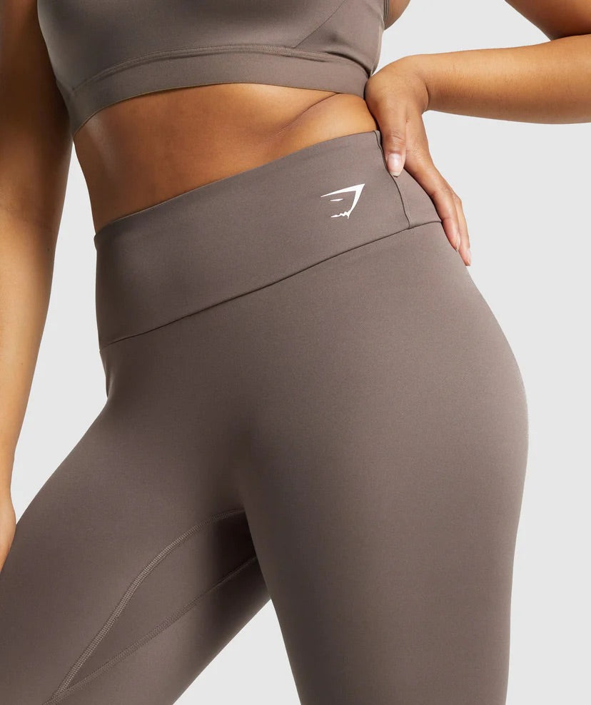 GYMSHARK TRAINING 7/8 BROWN LEGGINGS TAMPRĖS