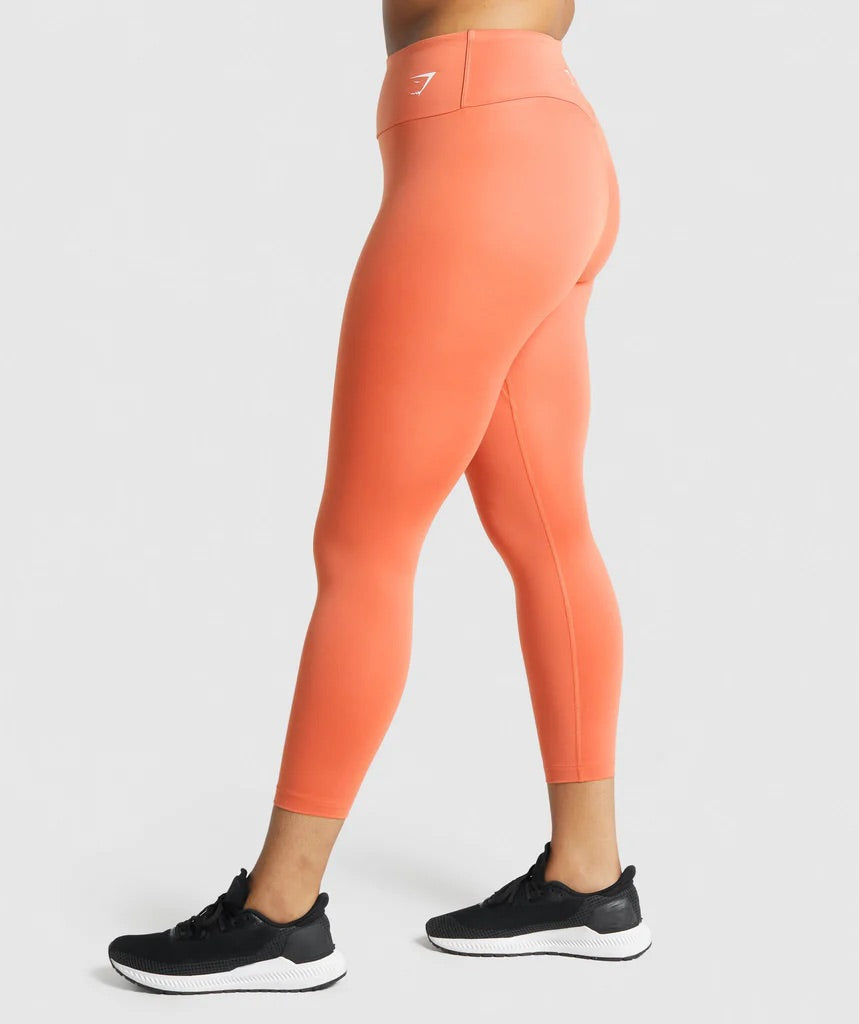 GYMSHARK TRAINING 7/8 ORANGE LEGGINGS TAMPRĖS