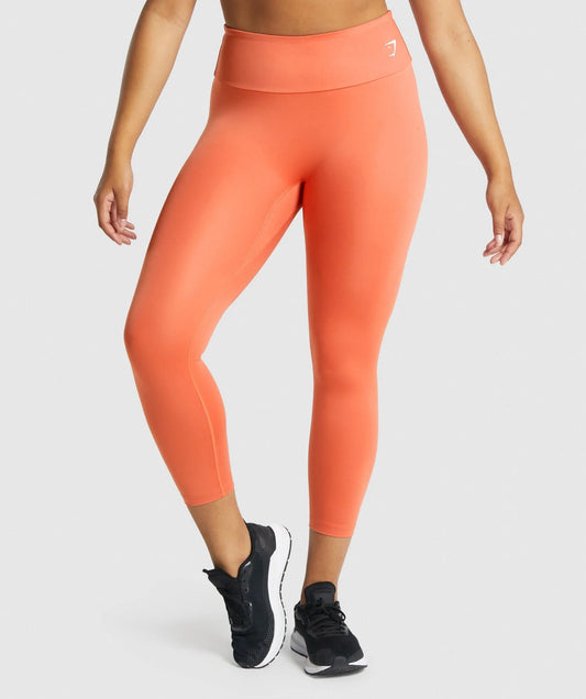 GYMSHARK TRAINING 7/8 ORANGE LEGGINGS TAMPRĖS