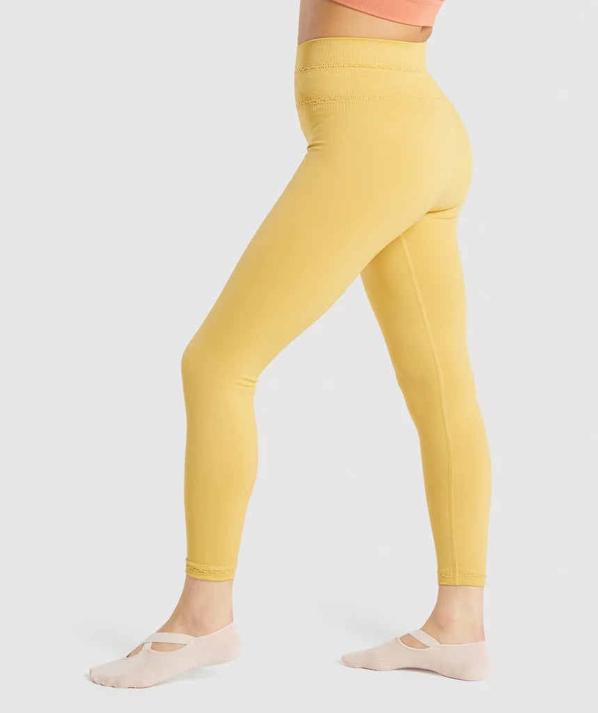 GYMSHARK STUDIO YELLOW LEGGINGS TAMPRĖS