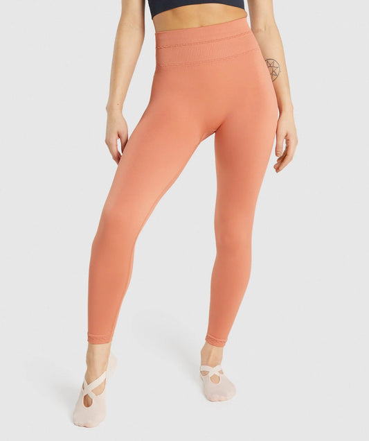 GYMSHARK STUDIO ORANGE LEGGINGS TAMPRĖS