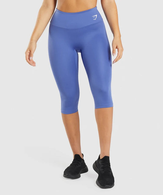 GYMSHARK TRAINING CROPPED COURT BLUE LEGGINGS TAMPRĖS