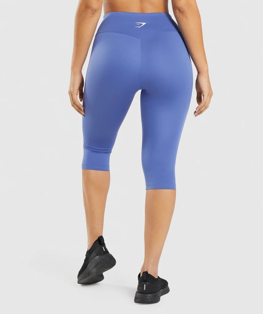 GYMSHARK TRAINING CROPPED COURT BLUE LEGGINGS TAMPRĖS