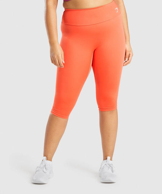 GYMSHARK TRAINING CROPPED ORANGE LEGGINGS TAMPRĖS