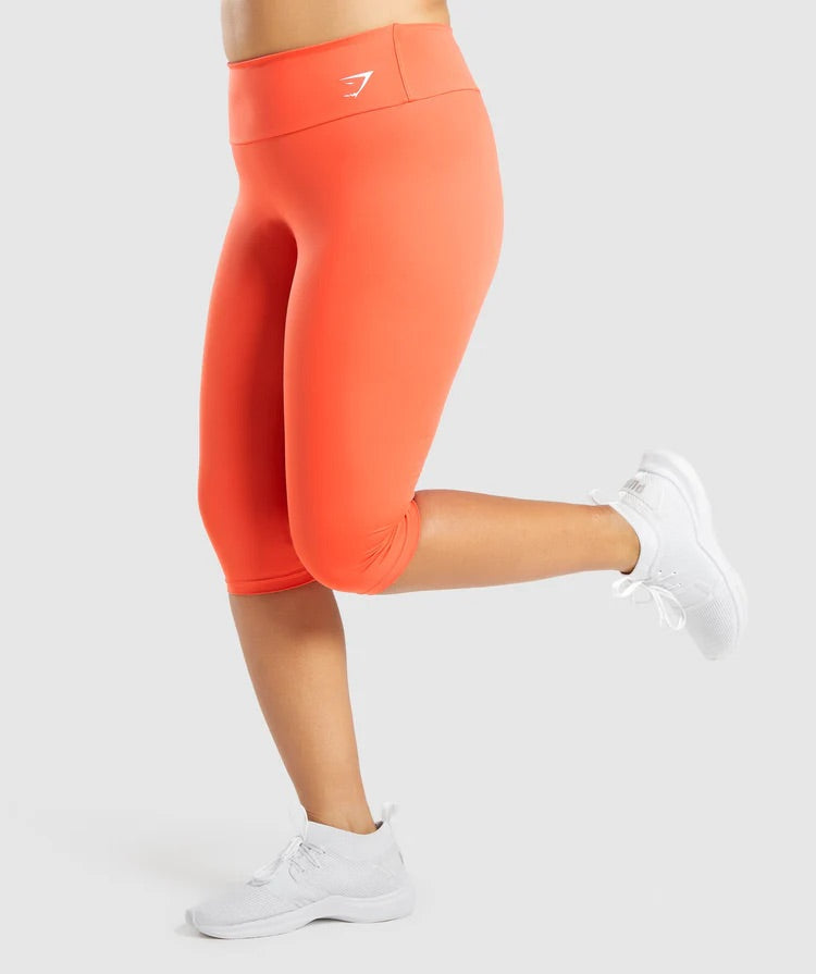 GYMSHARK TRAINING CROPPED ORANGE LEGGINGS TAMPRĖS