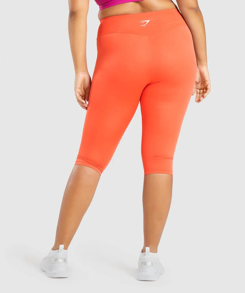 GYMSHARK TRAINING CROPPED ORANGE LEGGINGS TAMPRĖS