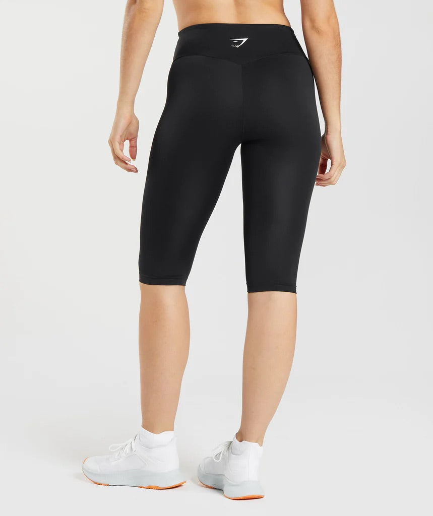 GYMSHARK TRAINING CROPPED BLACK LEGGINGS TAMPRĖS