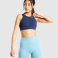 GYMSHARK MESH NECKLINE DARK BLUE LIEMENĖLĖ