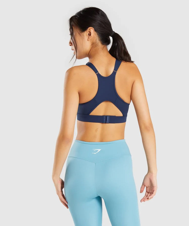 GYMSHARK MESH NECKLINE DARK BLUE LIEMENĖLĖ