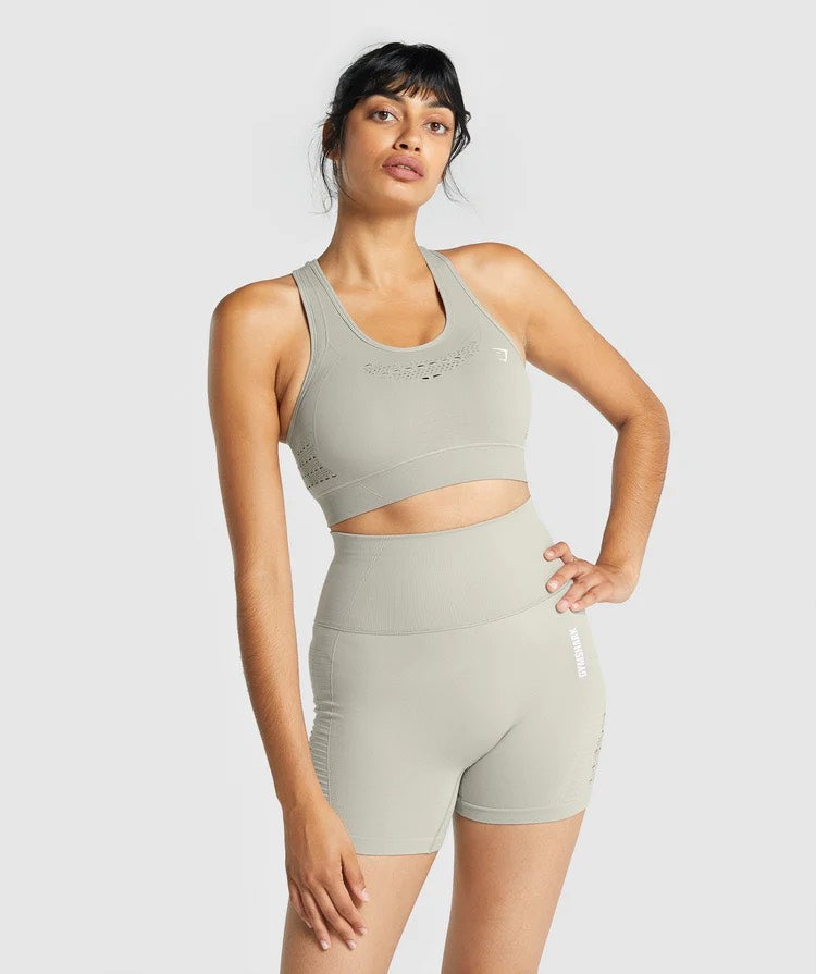 GYMSHARK ENERGY SEAMLESS LIGHT GREY LIEMENĖLĖ