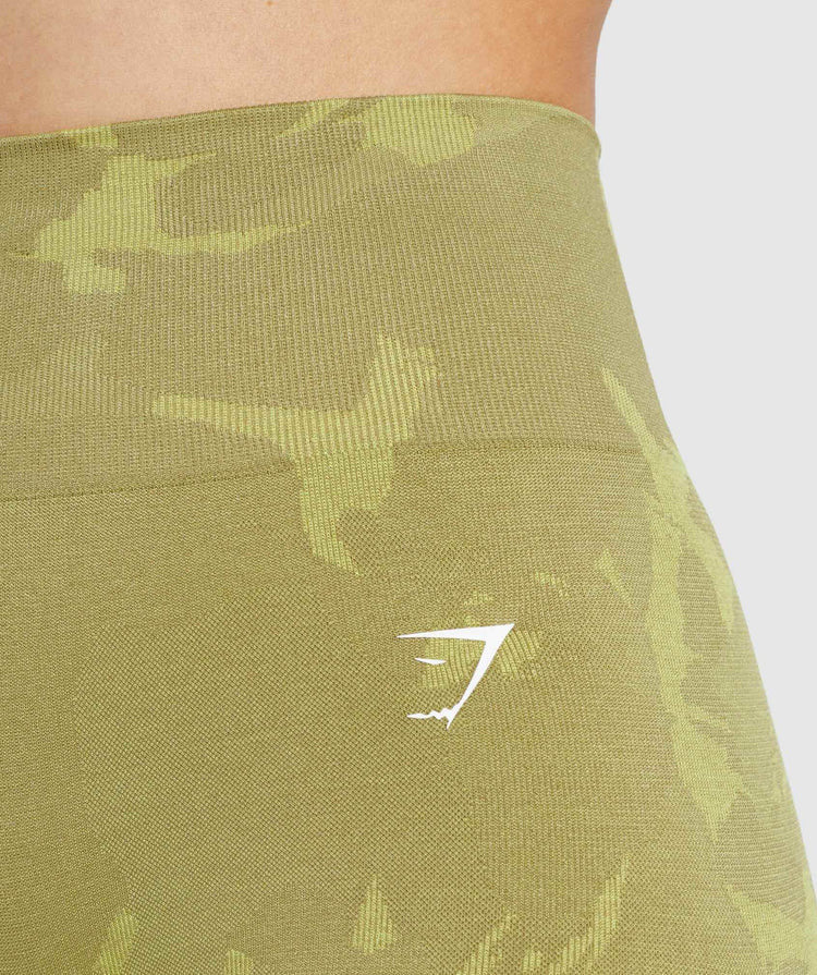 GYMSHARK ADAPT CAMO SEAMLESS ARMY GREEN ŠORTAI