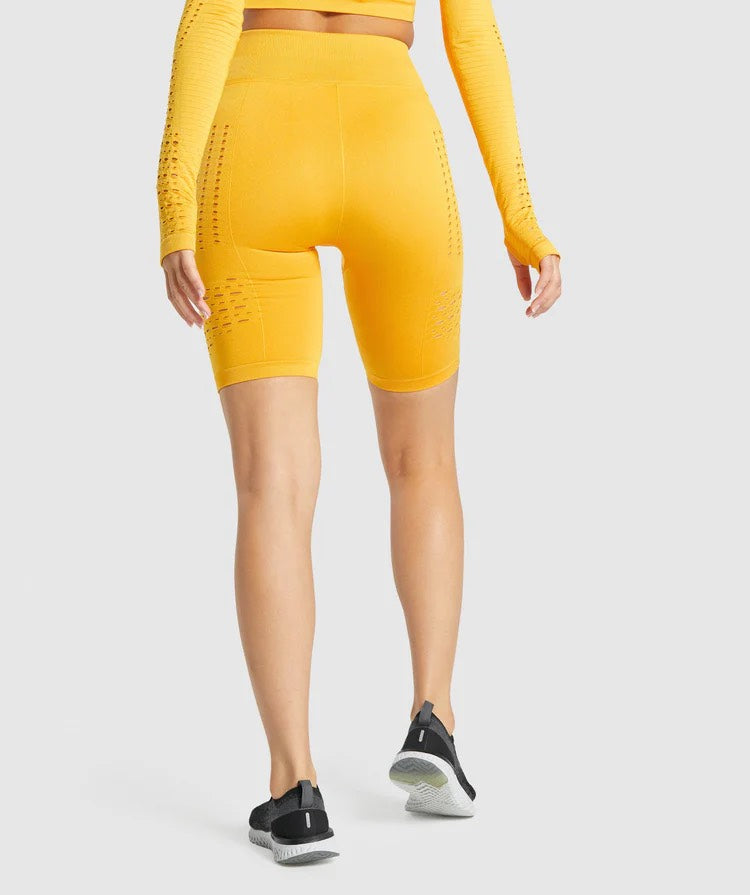 GYMSHARK GLOW SEAMLESS YELLOW ŠORTAI