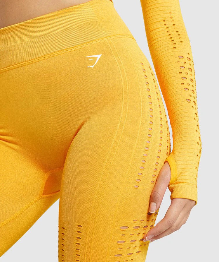 GYMSHARK GLOW SEAMLESS YELLOW ŠORTAI