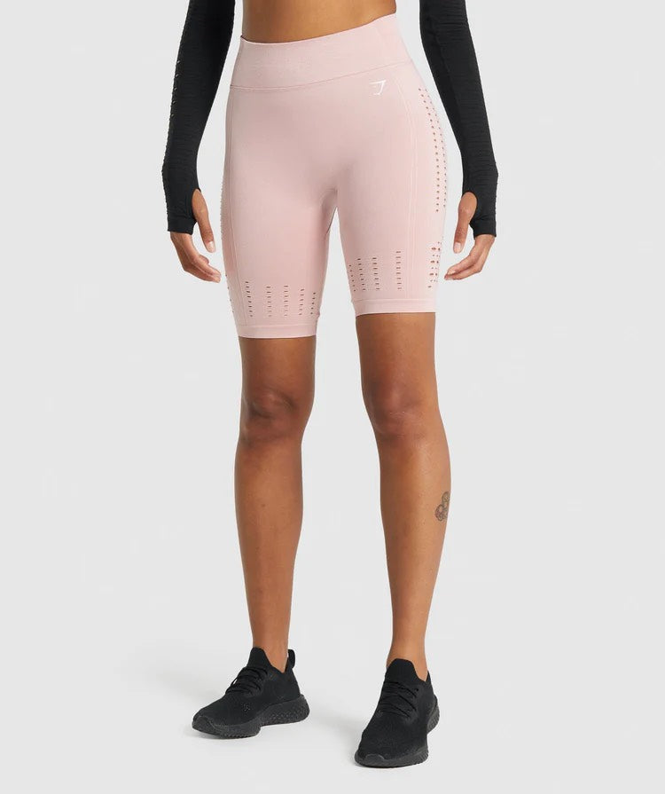 GYMSHARK GLOW SEAMLESS BABY PINK ŠORTAI