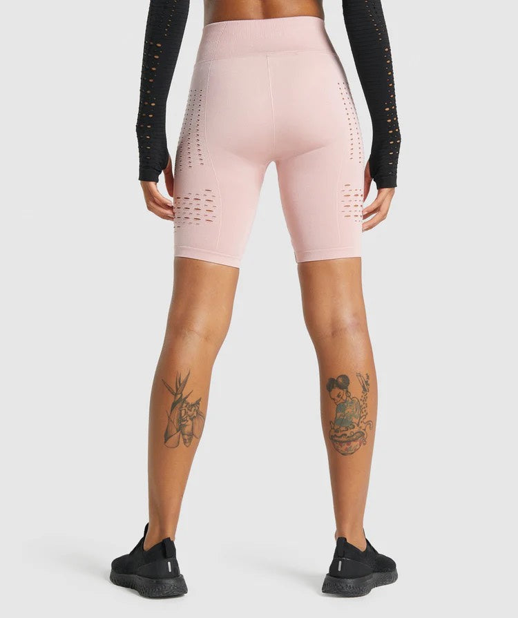 GYMSHARK GLOW SEAMLESS BABY PINK ŠORTAI