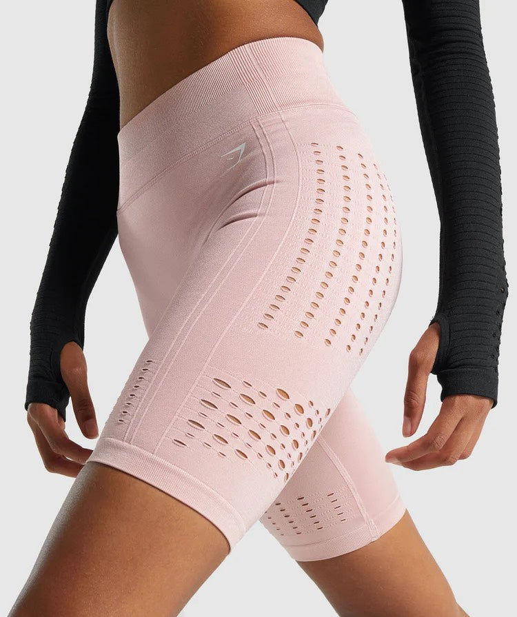 GYMSHARK GLOW SEAMLESS BABY PINK ŠORTAI