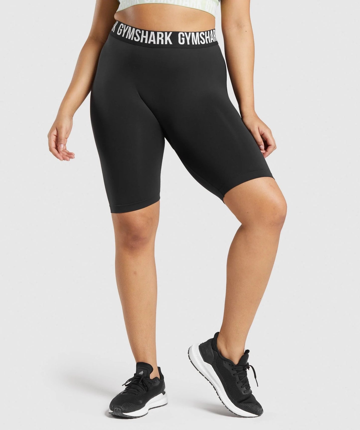 GYMSHARK FIT SEAMLESS CYCLING L BLACK/WHITE ŠORTAI