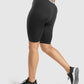 GYMSHARK FIT SEAMLESS CYCLING L BLACK/WHITE ŠORTAI